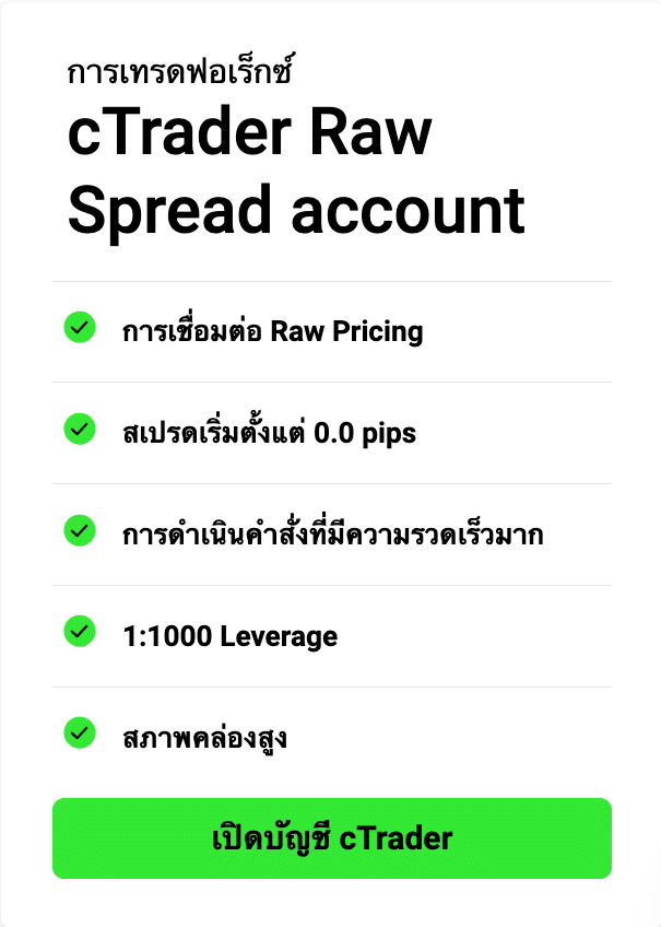 cTrader Raw Spread account